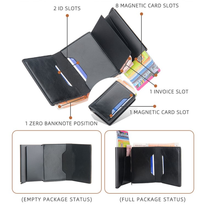 BAELLERRY - BAELLERRY Korthållare RFID K9140 Automatic Pop Up - Svart