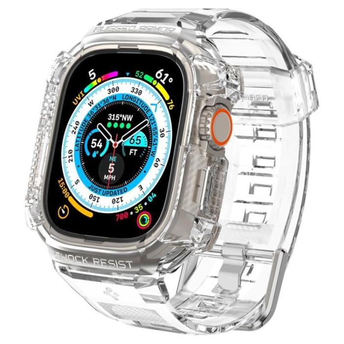 UTGATT - Spigen Apple Watch Ultra (49mm) Armband Rugged Armor Pro - Crystal Clear