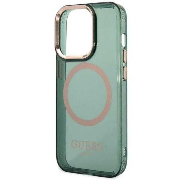 Guess - Guess iPhone 14 Pro Max Mobilskal Magsafe Guld Outline - Khaki