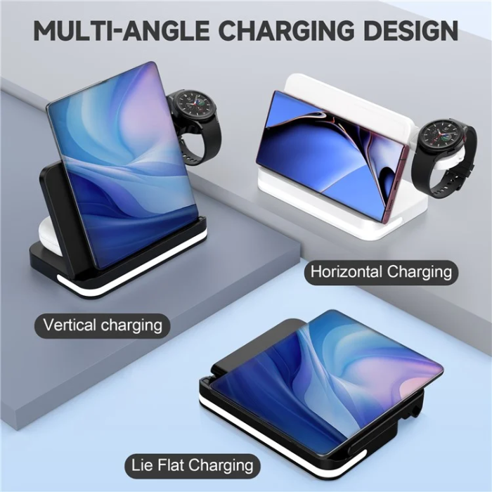 OEM - 3in1 Trådlös Laddare Samsung Galaxy, Buds, Watch B26 - Svart