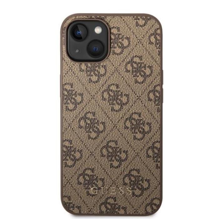 Guess - Guess iPhone 15 Plus Mobilskal Metall Gold Logo - Brun