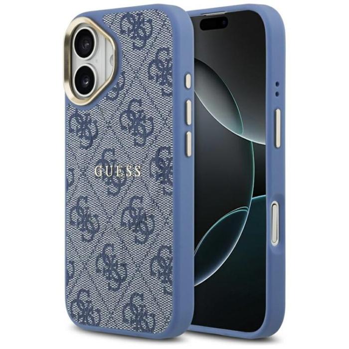 Guess - Guess iPhone 17 Mobilskal MagSafe 4G PU Classic Logo - Blå