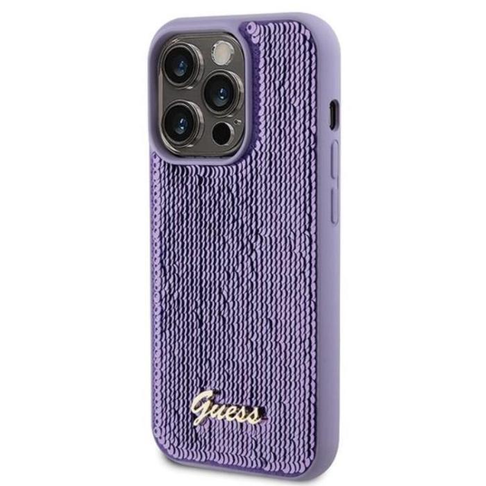 Guess - Guess iPhone 15 Pro Max Mobilskal Sequin Script Metal - Lila
