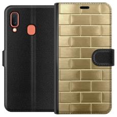 iSecrets - Plånboksfodral till Samsung Galaxy A20e med Gyllene Murstenar