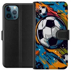 Gustaf - Pl&aring;nboksfodral till Apple iPhone 12 Pro Max med Fotbollar