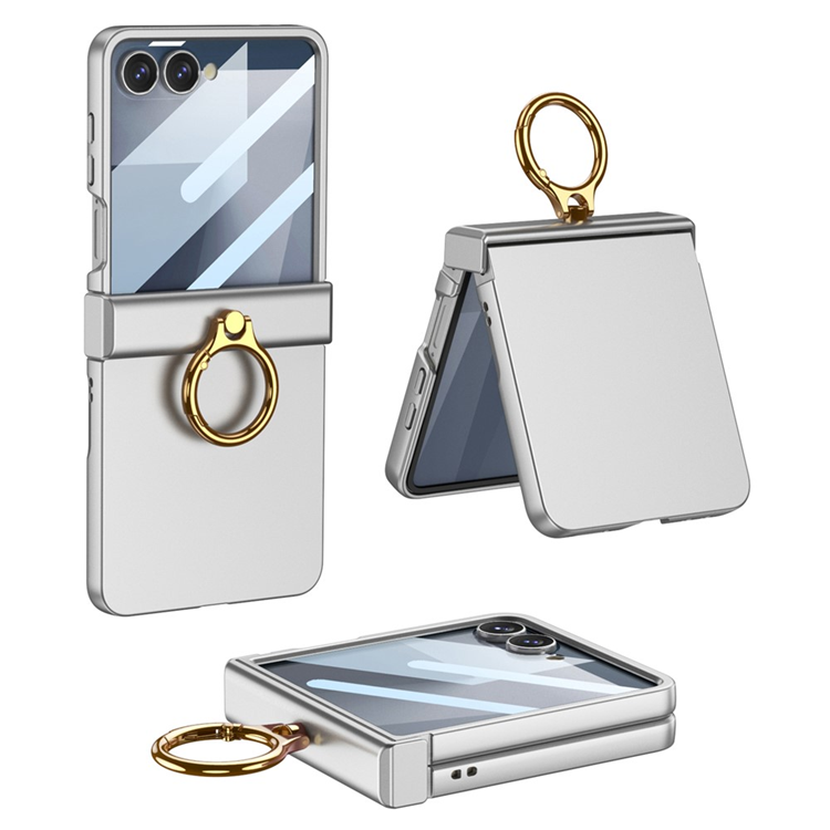 GKK Galaxy Z Flip 7 Mobilskal Ultratunt Ringstöd - Silver | 2353 | AlltMobil
