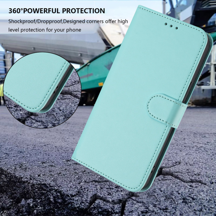 A-One Brand - iPhone 17 Plånboksfodral Läder med Handledsrem - Mintgrön