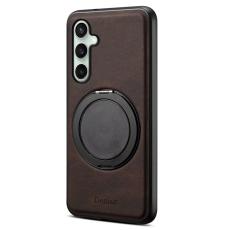 DENIOR - DENIOR Samsung Galaxy S24 Magnetfodral med Kickstand Konstl&auml;der - Brun