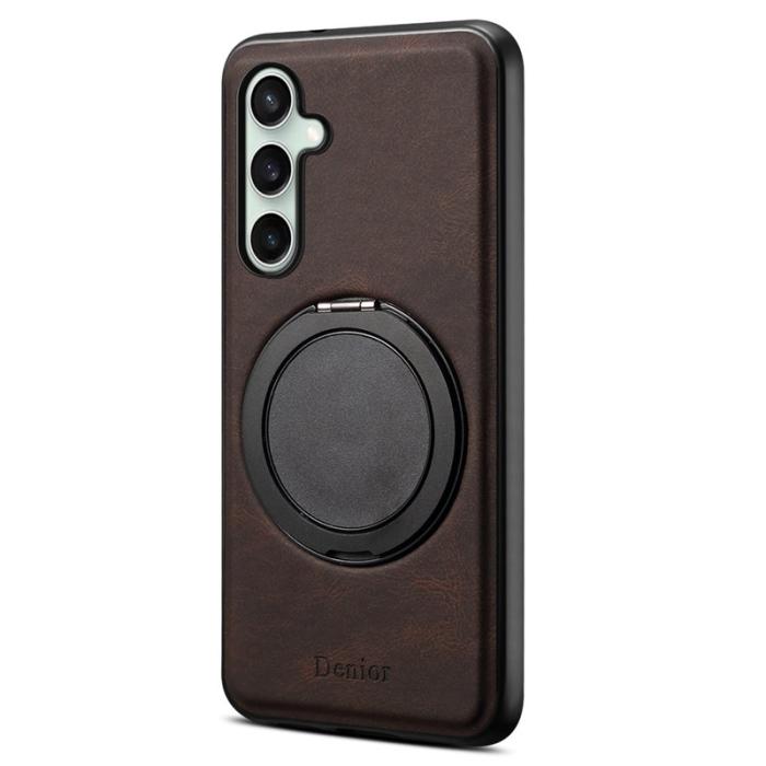 DENIOR - DENIOR Galaxy S24 FE Magnetiskt Fodral Konstläder - Brun
