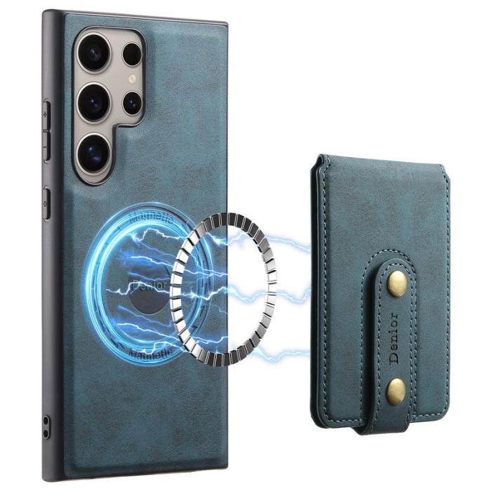 DENIOR - DENIOR D14 Samsung Galaxy S24 Ultra Magnetiskt Fodral Konstläder Blå