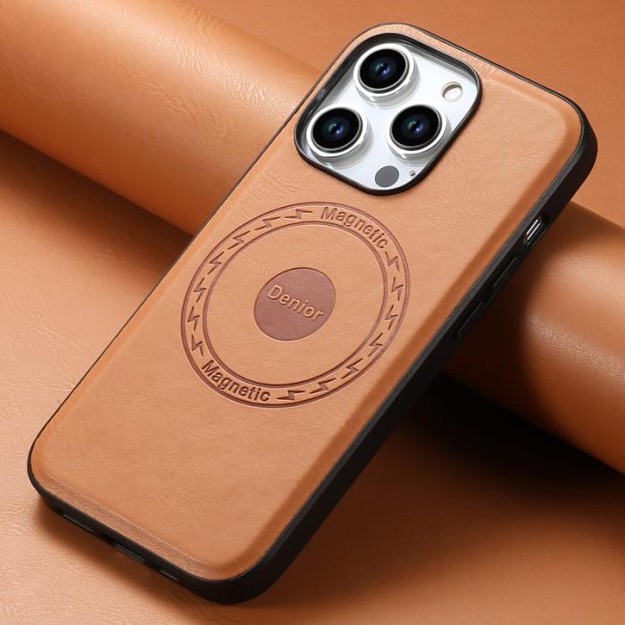 DENIOR - DENIOR iPhone 15 Pro Fodral KonstLäder - Khaki