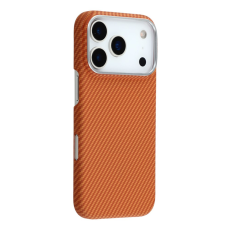 A-One Brand - iPhone 17 Pro Mobilskal MagSafe Carbon Fiber - Fin Linje Orange