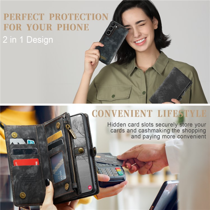 Caseme - Caseme Galaxy S23 Plånboksfodral Detachable - Svart