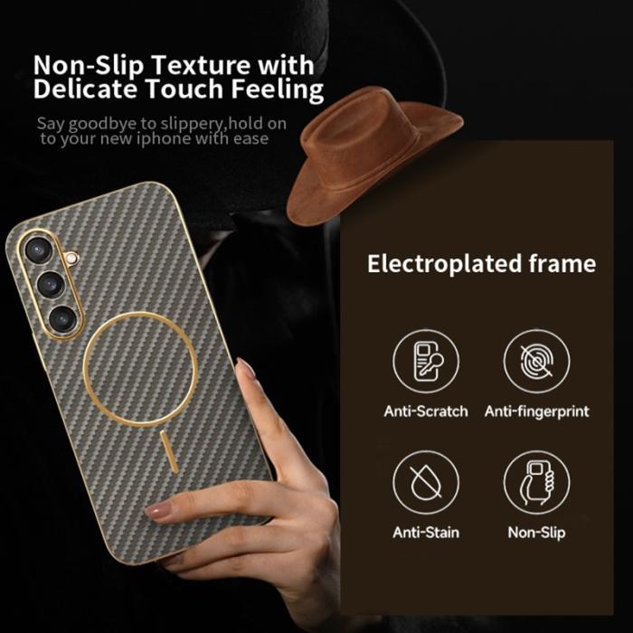 OEM - Mobilskal till Samsung Galaxy S26 Kolfiber Texturerad TPU - Brun