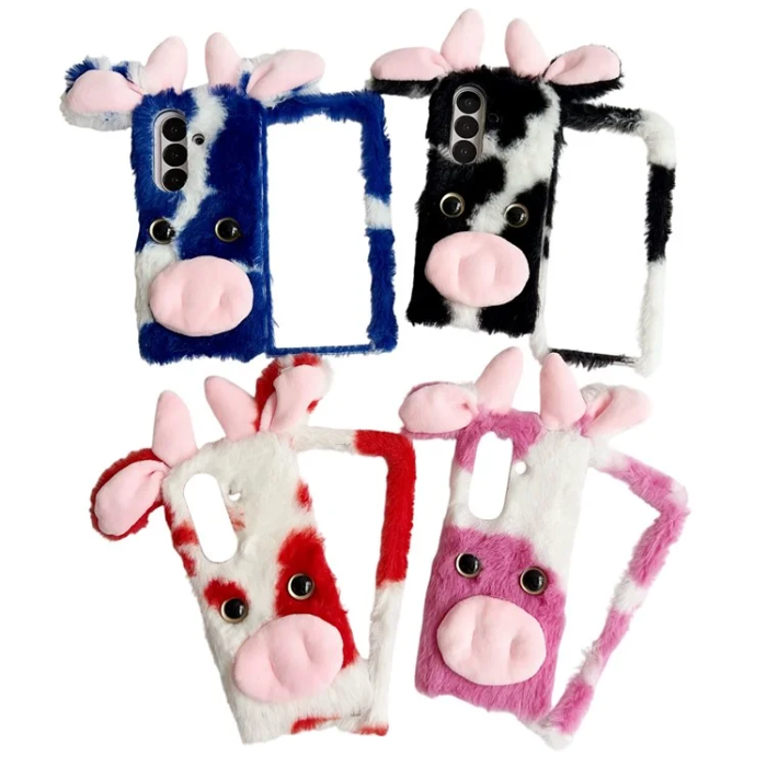 A-One Brand - Galaxy Z Fold7 5G Mobilskal Plush Cow Hård PC - Svart