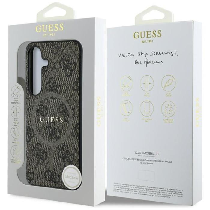 Guess - Guess Galaxy S25 Mobilskal MagSafe 4G Ring Classic Logo - Brun