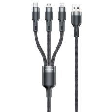 Awei - AWEI CL-975 Kabel 3-i-1 USB-C/Lightning/MicroUSB &ndash; Svart