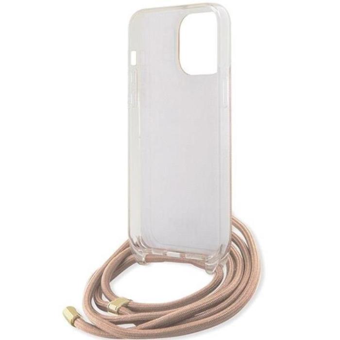 Guess - Guess iPhone 15 Pro Max Mobilskal Crossbody Cord Print - Rosa