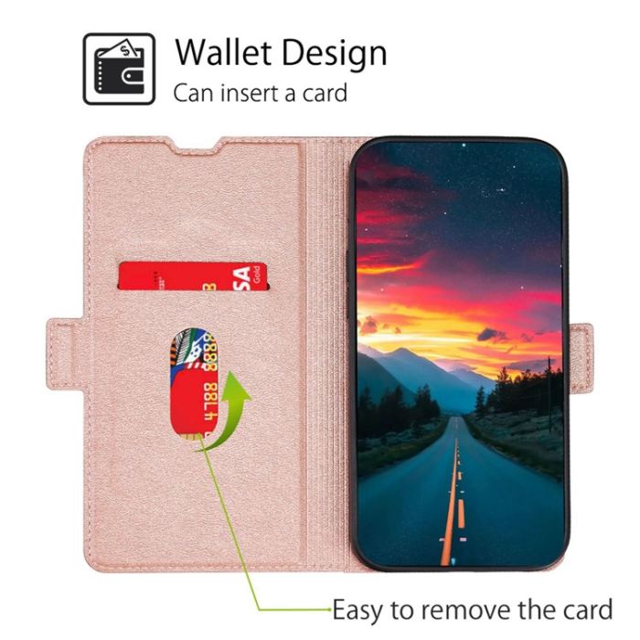 OEM - Xiaomi 13 Lite Plånboksfodral Dual Magnetic Clasp - Rosa Guld