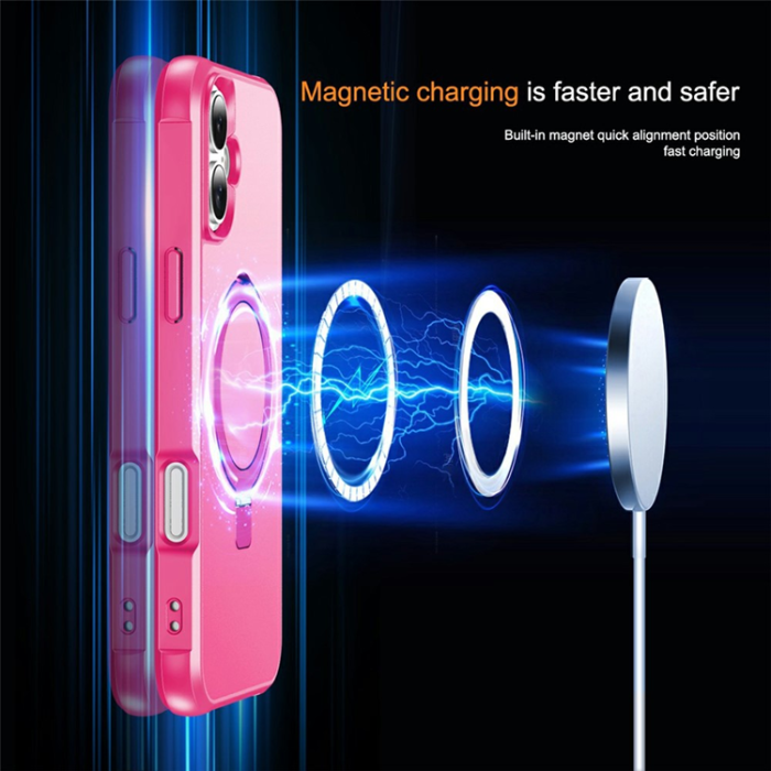 A-One Brand - iPhone 17 Mobilskal MagSafe TPU+PC Kickstand - Rosé