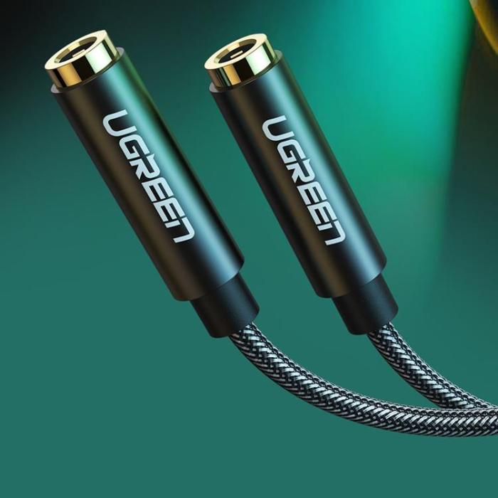 Ugreen - Ugreen Kabel Minijack (Male) Till 2x Minijack (Female) 3.5 mm - Svart