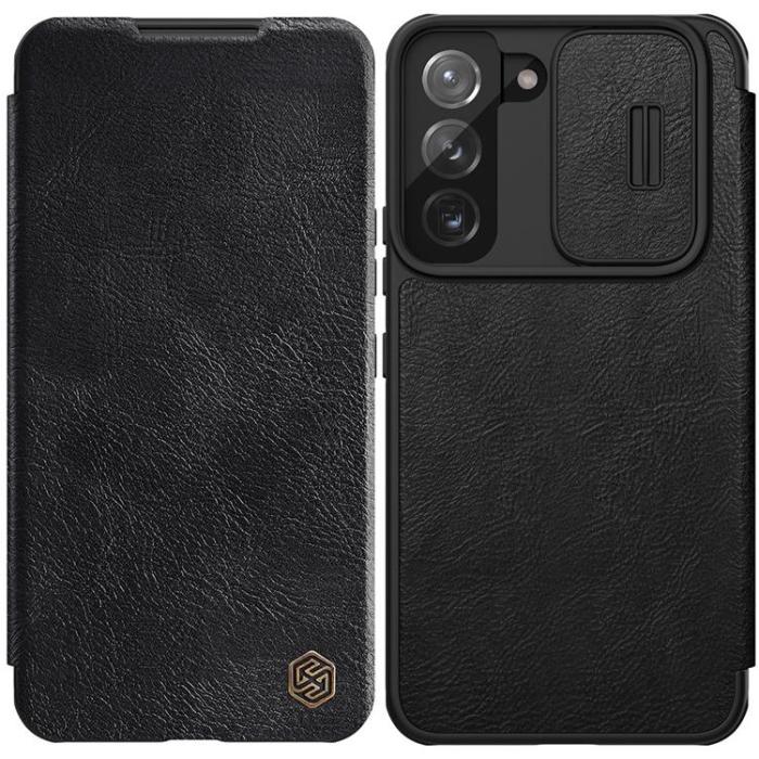 Nillkin - Nillkin Galaxy S22 Plus Plånboksfodral Qin Läder Pro Holster Flip - Svart