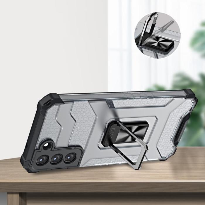 OEM - Crystal Ring Kickstand Skal Galaxy S21 5G - Blå