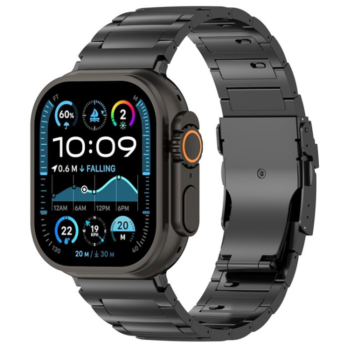 A-One Brand - Apple Watch (38/40/41/42mm) Armband Titanium Alloy - Svart