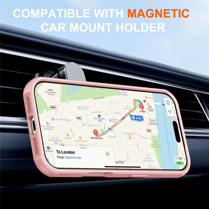 A-One Brand - iPhone 17 Pro Max Mobilskal MagSafe Kickstand TPU + PC - Rosa