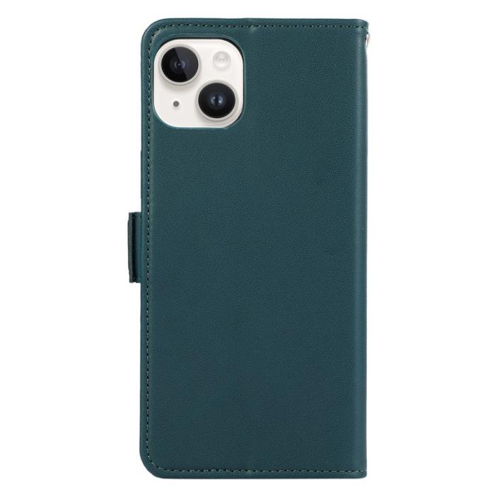ABEEL - ABEEL iPhone 14 Plus Plånboksfodral Flip Konstläder med RFID-Skydd - Grön