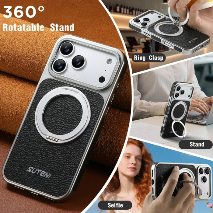 SUTENI - SUTENI iPhone 17 Pro Mobilskal MagSafe Kickstand Electroplating G6