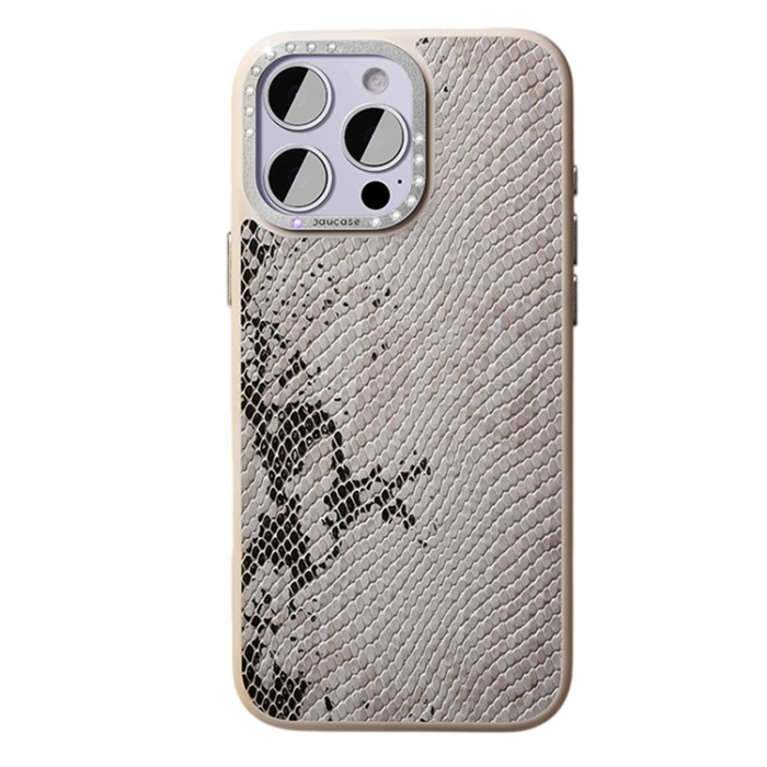 A-One Brand - JAUCASE iPhone 16 Pro Max Mobilskal Magafe Snake Texture - Vit