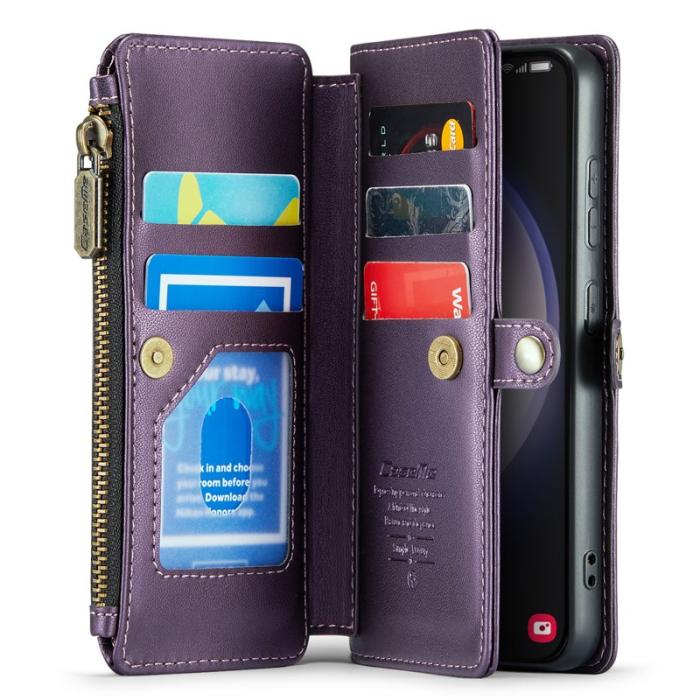 Caseme - CASEME Plånboksfodral Konstläder för Samsung Galaxy S23 - Lila