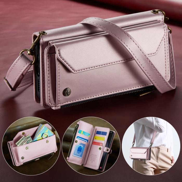 Caseme - CASEME Plånboksfodral Konstläder för Samsung Galaxy S23 - Rosa