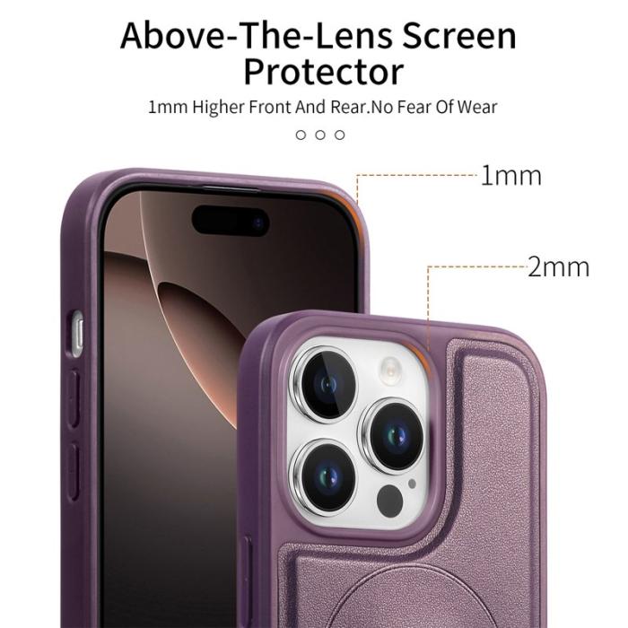 CASENEO - CASENEO iPhone 16 Pro Max Fodral - Magnetiskt KonstLäder - Lila