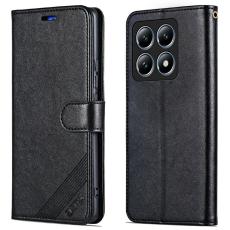 AZNS - AZNS Xiaomi 14T Pl&aring;nboksfodral Anti-Scratch Konstl&auml;der - Svart
