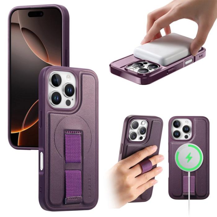 CASENEO - CASENEO iPhone 16 Pro Max Fodral - Magnetiskt KonstLäder - Lila