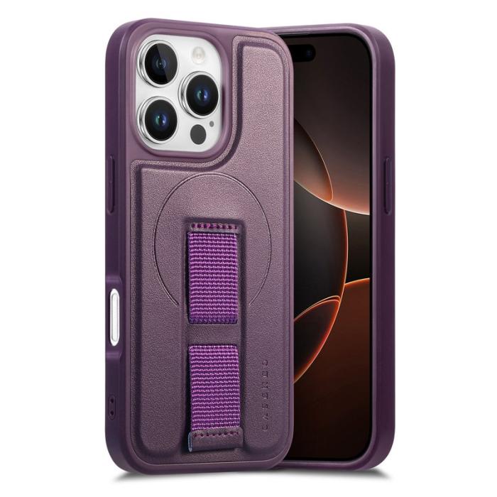 CASENEO - CASENEO iPhone 16 Pro Max Fodral - Magnetiskt KonstLäder - Lila