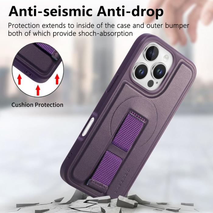 CASENEO - CASENEO iPhone 16 Pro Max Fodral - Magnetiskt KonstLäder - Lila