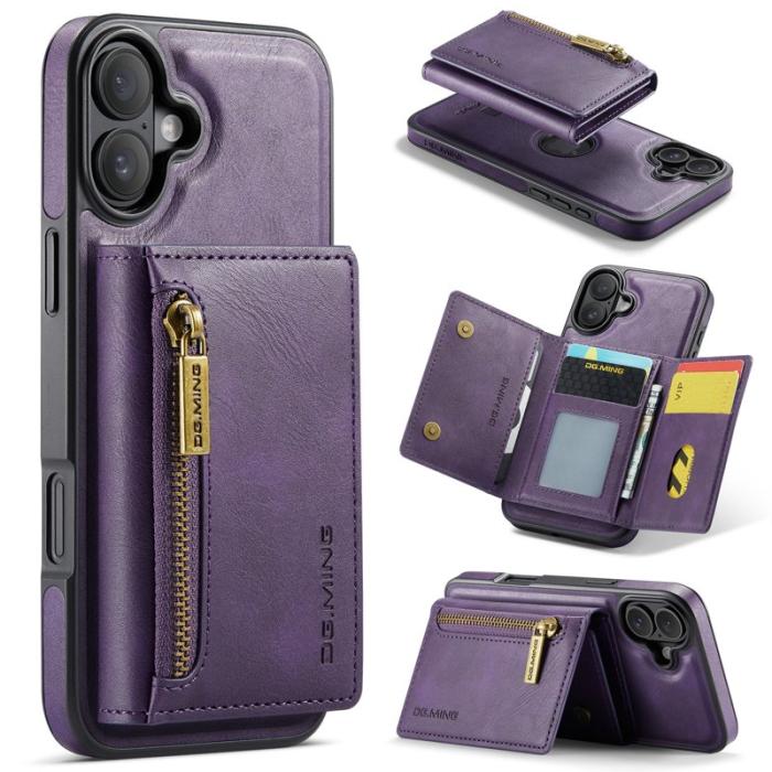 DG.MING - DG.MING M5 Series Mobilskal till iPhone 16 Plus Konstläder Magnetiskt Lila