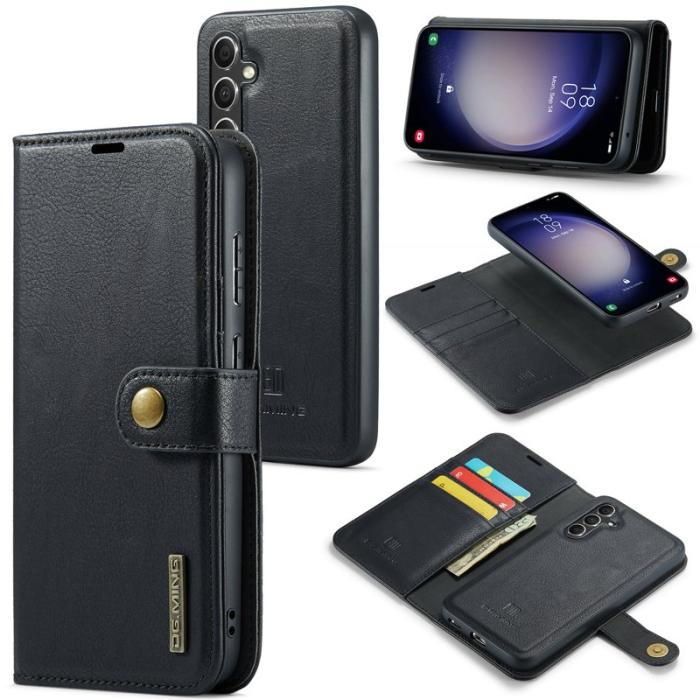 DG.MING - DG.MING Samsung Galaxy A36 5G Plånboksfodral Äkta läder Svart