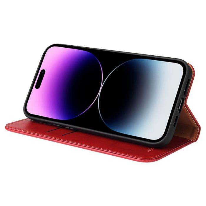 FIERRE SHANN - FIERRE SHANN iPhone 14 Pro Max Fodral KonstLäder - Röd