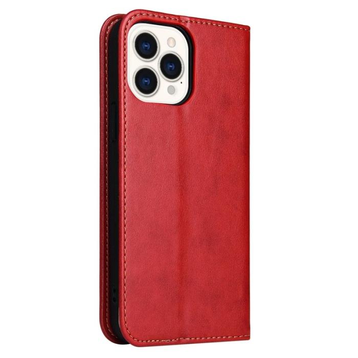 FIERRE SHANN - FIERRE SHANN iPhone 14 Pro Max Fodral KonstLäder - Röd
