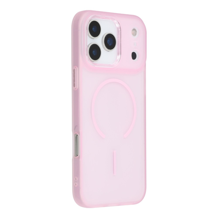 A-One Brand - iPhone 17 Pro Mobilskal MagSafe med Glitter Lins Frame - Rosa