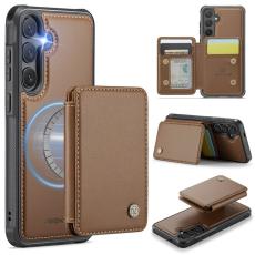 JEEHOOD - JEEHOOD J05 Fodral f&ouml;r Samsung Galaxy S25+ Konstl&auml;der Brun