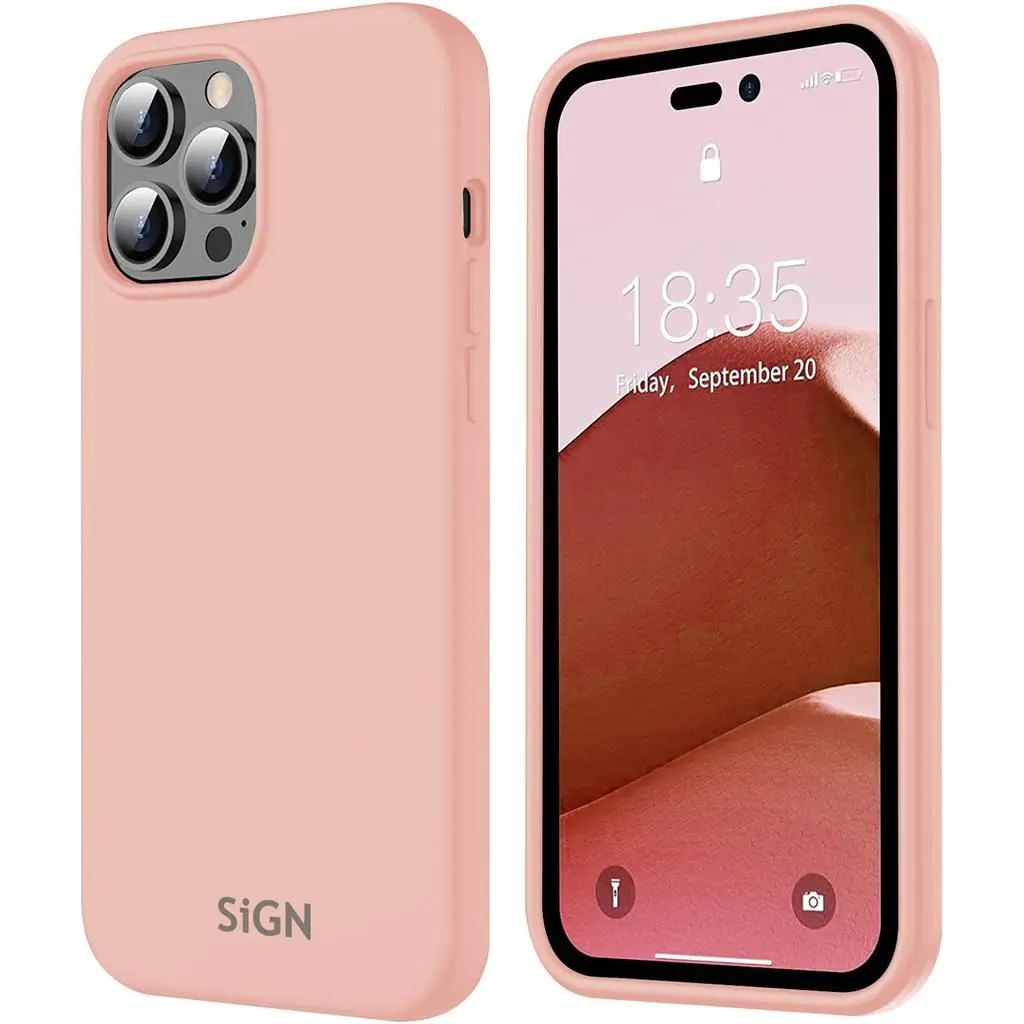 SiGN iPhone 14 Pro Max Skal Liquid Silicone - Sand Rosa | 2353 | AlltMobil