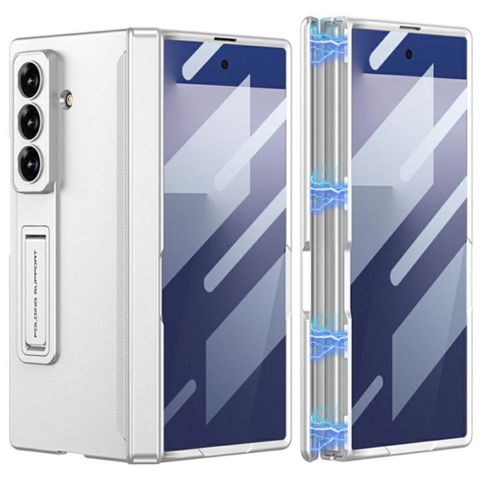 GKK - GKK Samsung Galaxy Z Fold7 Fodral Äkta läder - Silver