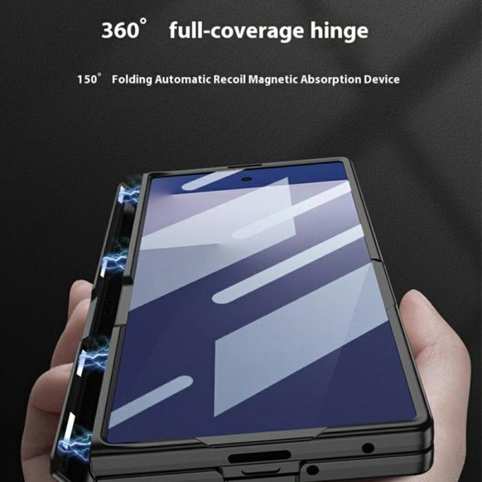 GKK - GKK Samsung Galaxy Z Fold7 Fodral Äkta läder - Silver
