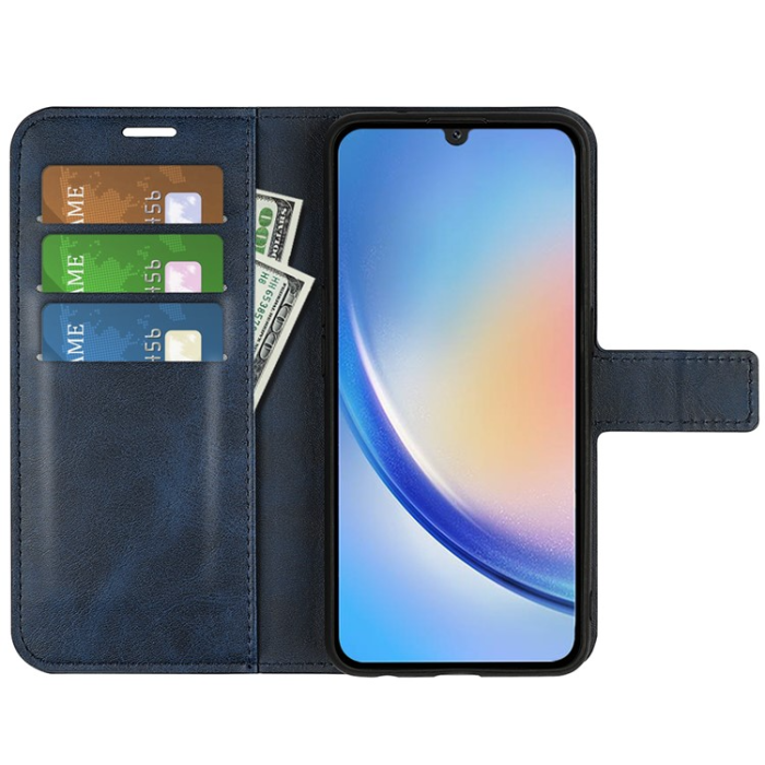 OEM - Galaxy A24 4G Plånboksfodral Folio Flip Calf - Blå