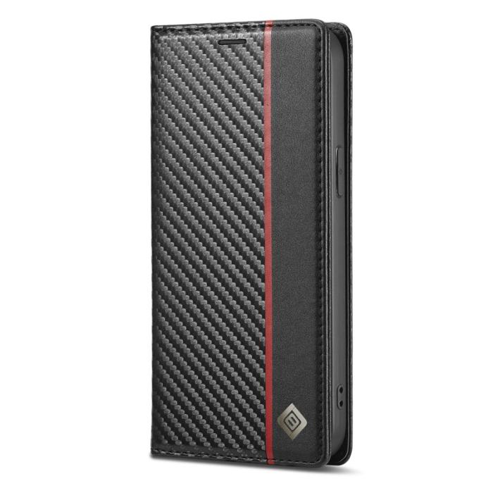 LC.imeeke - LC.IMEEKE iPhone 13 Pro Plånboksfodral Konstläder - Röd rand